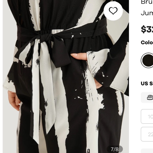 BLOOMCHIC BLACK AND WHITE BUTTON FRONT BRUSHSTROKE JUMPSUIT SIZE US 18-20 - Picture 7 of 9